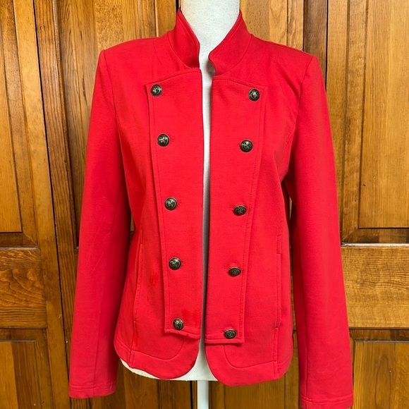 Tommy Hilfiger Women's Casual Band Jacket, Fall Fashion Open Front Blazer Red S - Picture 2 of 8